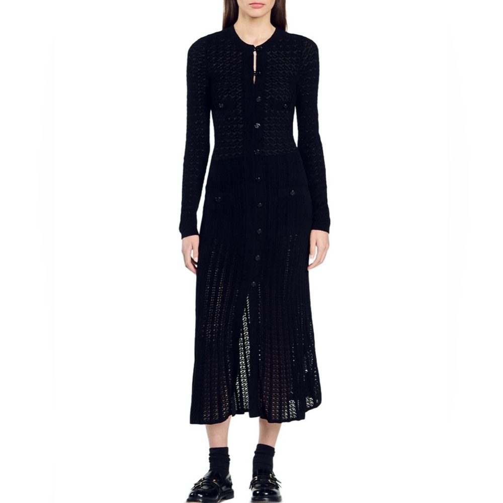 Sandro Percy Long Sleeve Knit Dress
